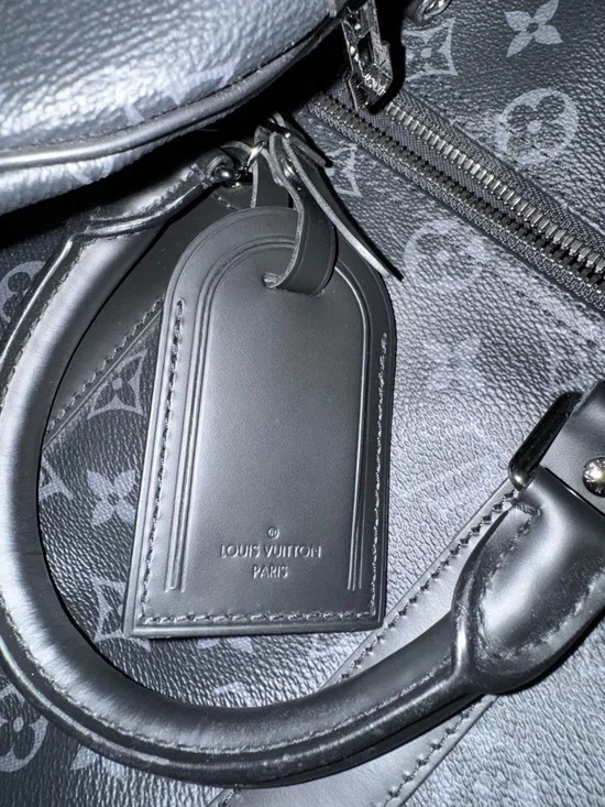 Louis Vuitton Monogram Eclipse Canvas Black & Gray Keepall 45 - Picture 4 of 5